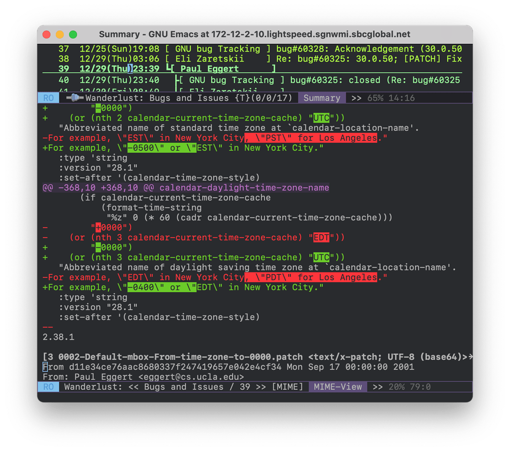 Wanderlust 里显示 diff 高亮 Emacsgeneral Emacs China