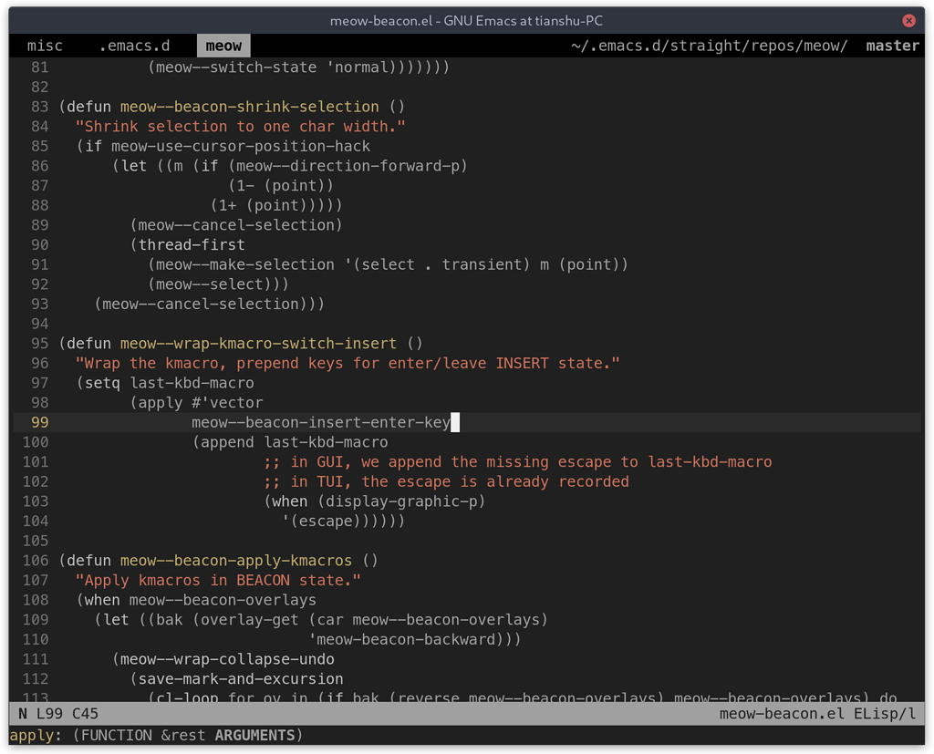 使用 Tab Bar 管理打开的 project Emacsgeneral Emacs China